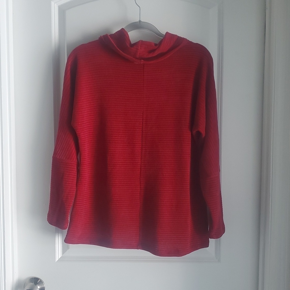 Women's Red blouse by Chenault. Sz med. - Picture 2 of 3